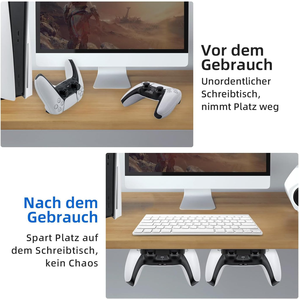 Controller Halter unter Tisch selbstklebend fuer PS5 PS4 Aufbewahrung