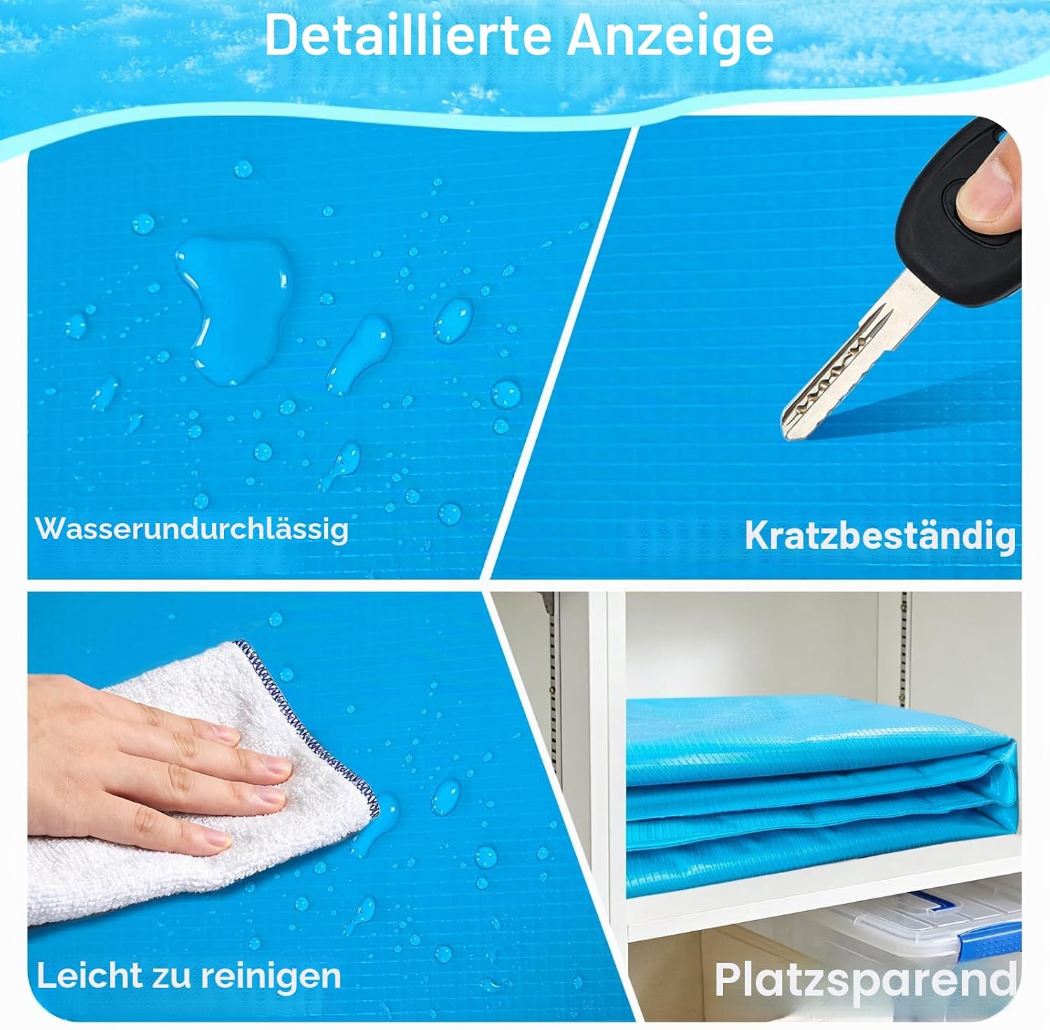 Kuehlmatte fuer Hunde und Katzen 90x50 cm selbstkuehlend kratzfest mit Gel