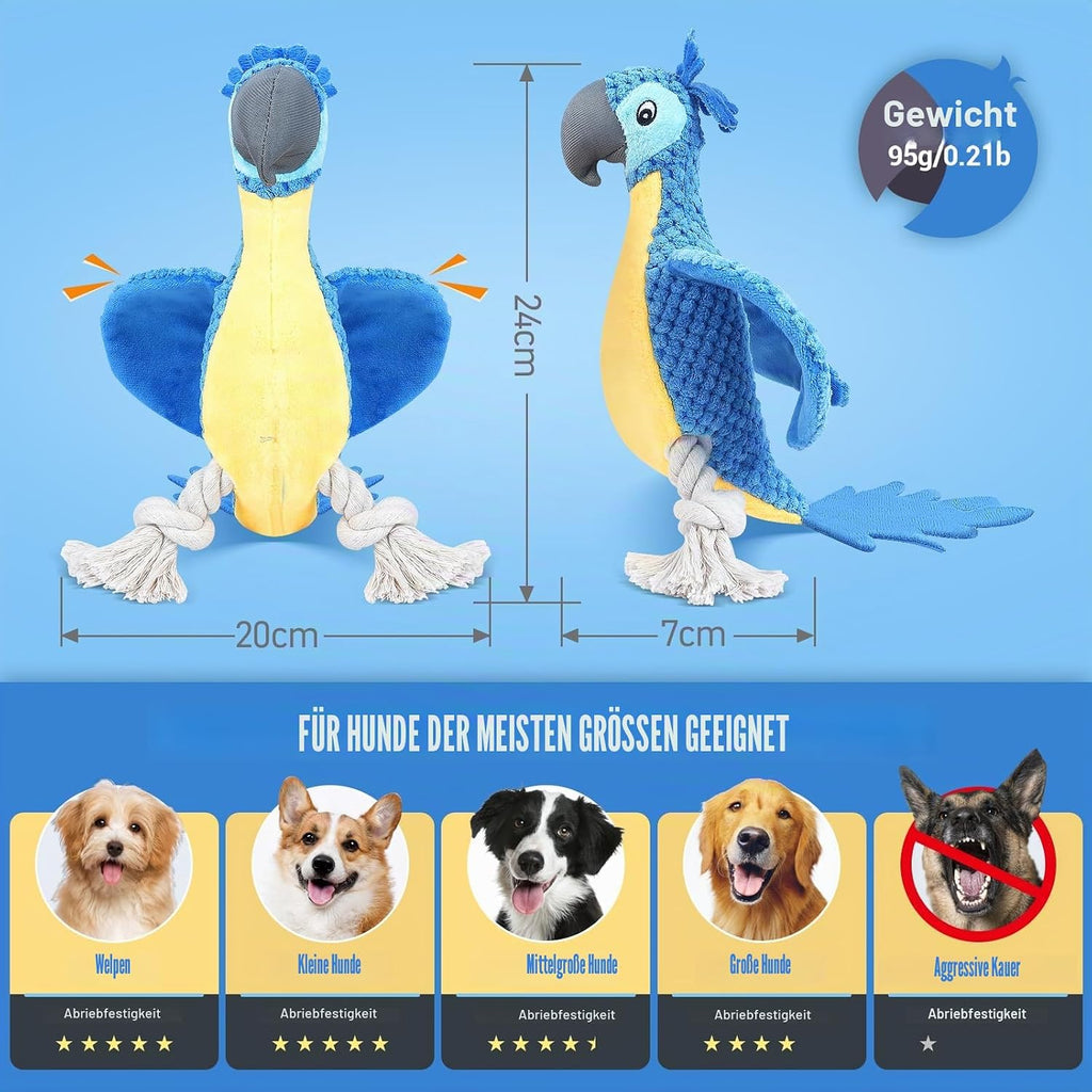 ROSAUI Hundespielzeug Pluesch mit Quietscher und Knisterpapier fuer Welpen