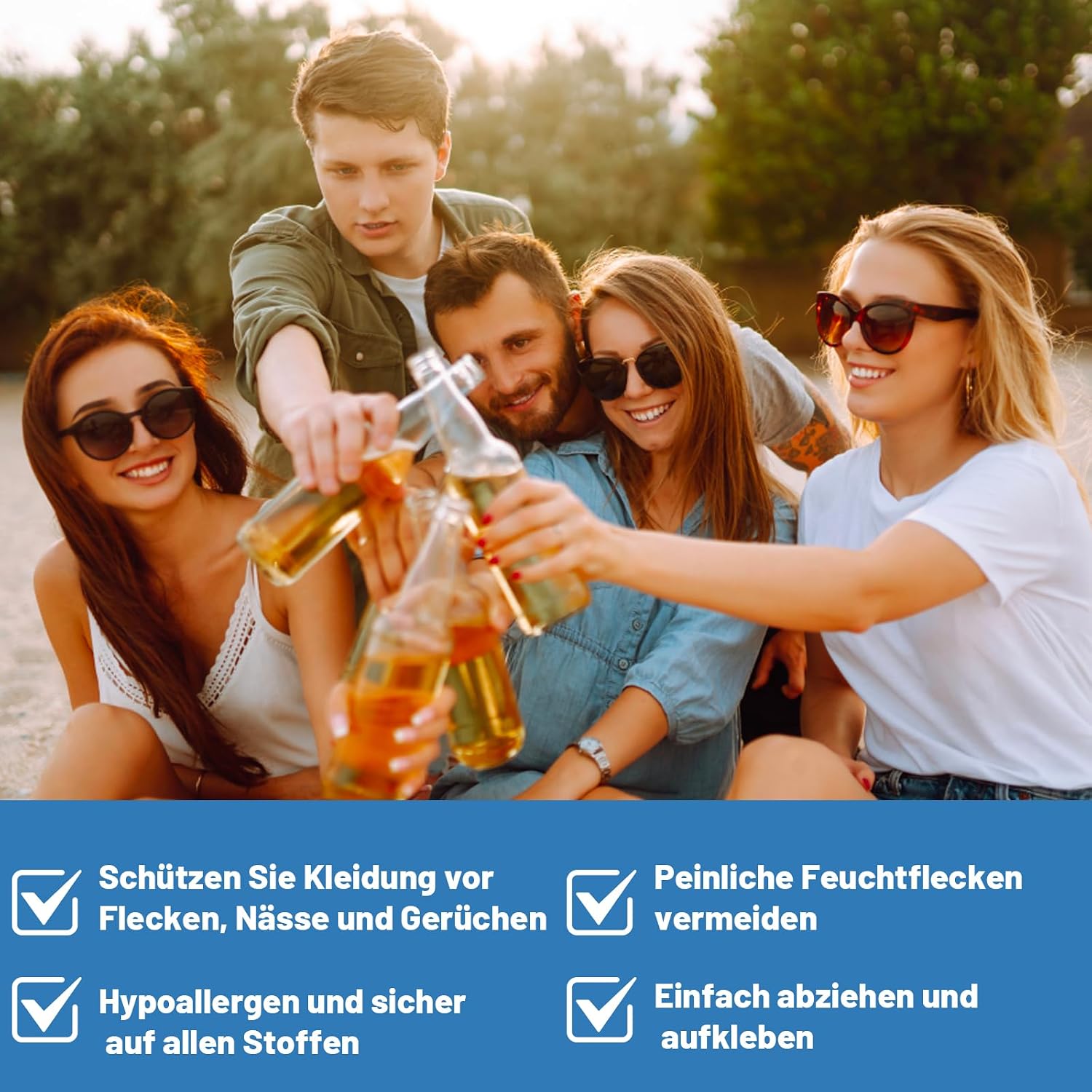 40 Stueck Achselpads Schweisspads fuer Damen und Herren - Schutz gegen Schweiss