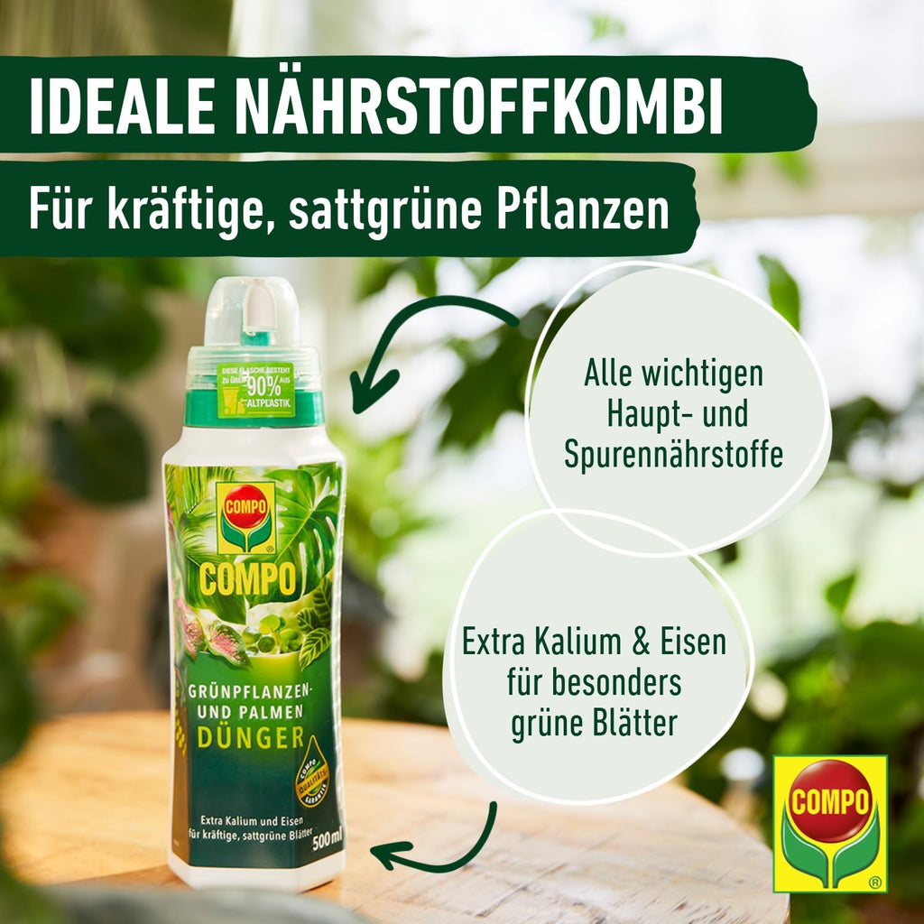 COMPO Gruenpflanzenduenger Fluessig fuer Zimmer, Balkon, Terrasse