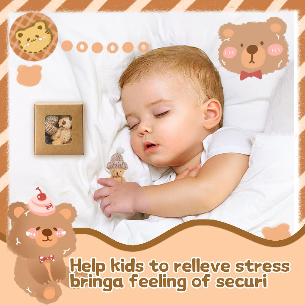 Pocket Hug Teddybaer Mini Stofftier im Geschenkbox Kuschelbaer Puppe