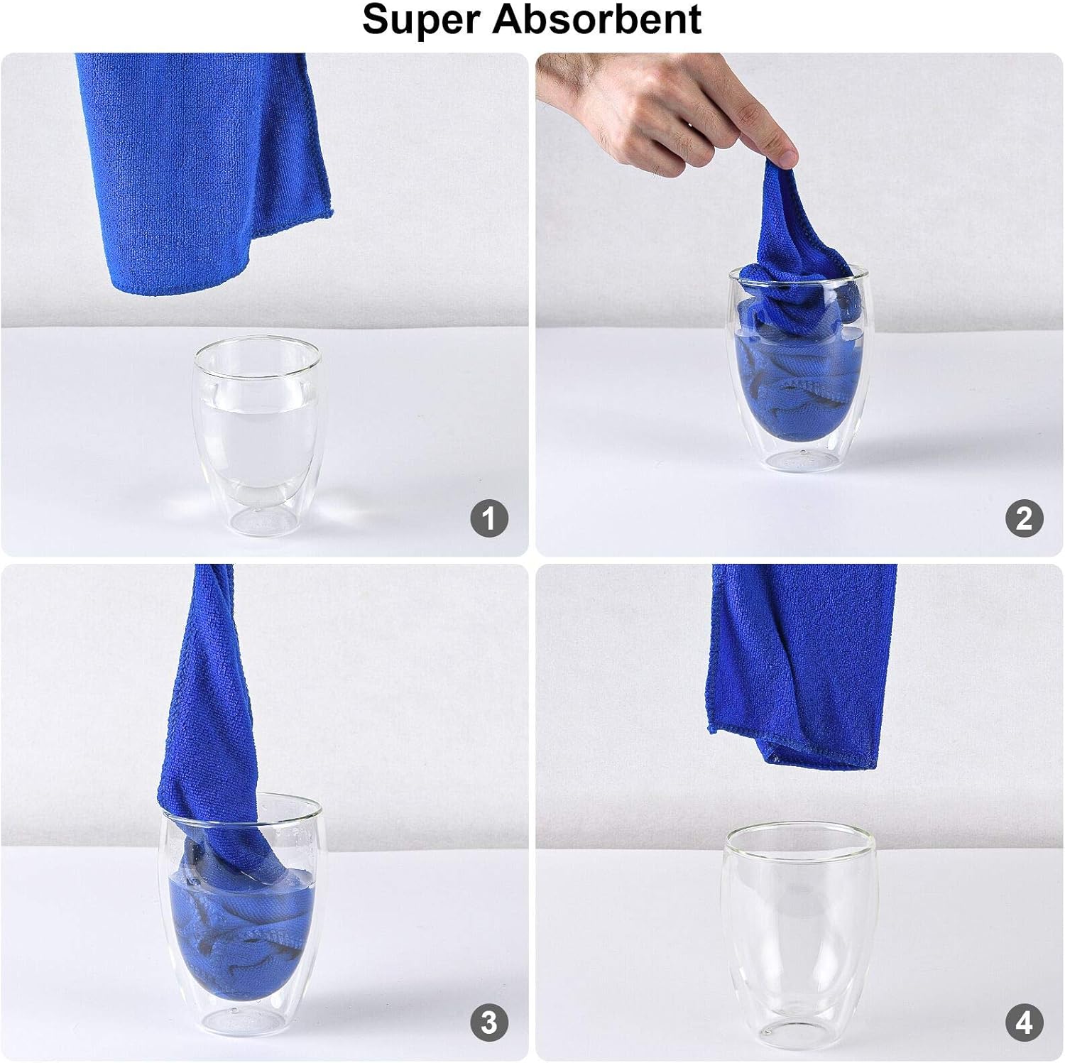 URAQT Mikrofasertuecher Auto 6er Set 500 GSM fusselfrei 30cm-60cm Reinigung