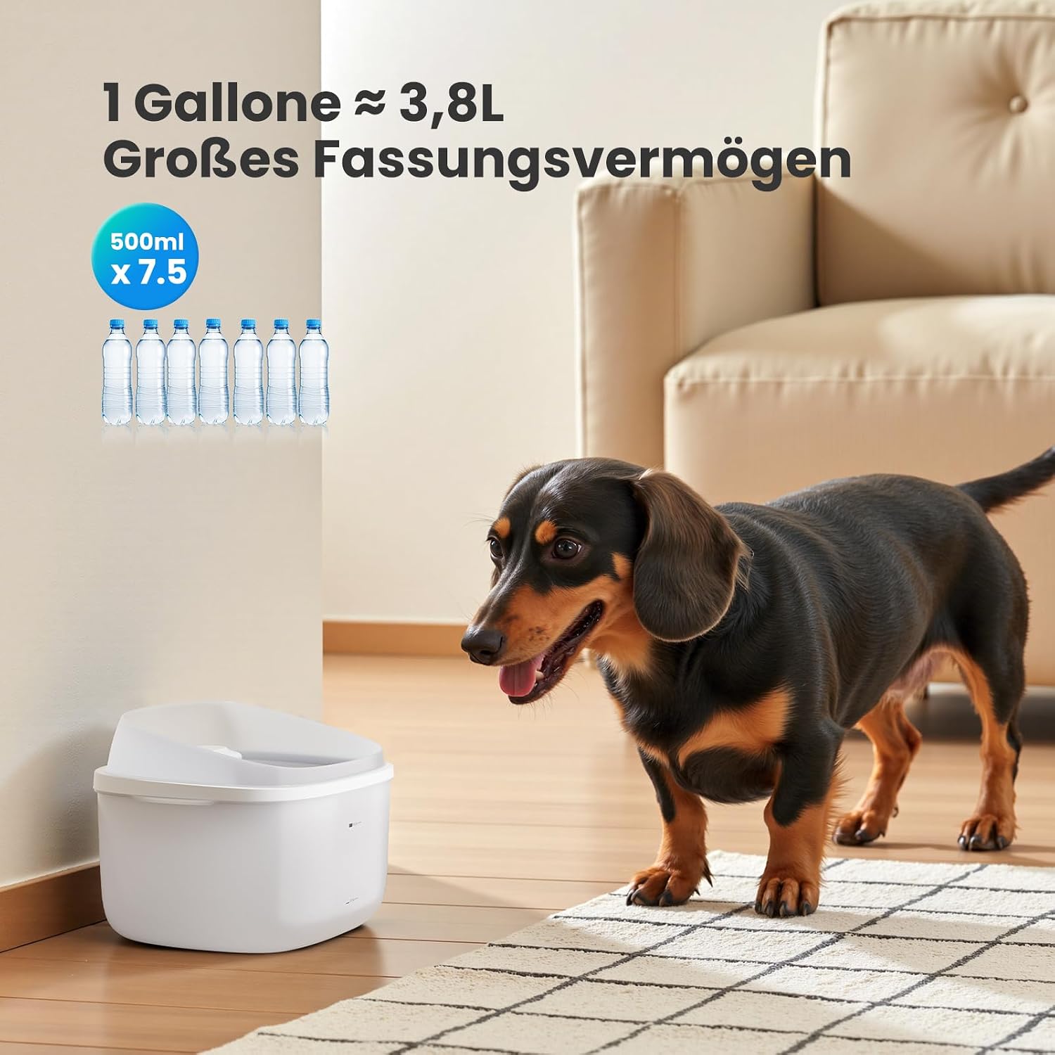 Gardner Pet Trinkbrunnen Vortex Filter transparenter Tank leise