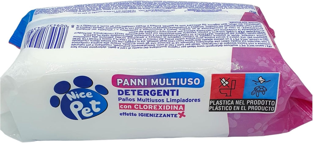 Nice Pet Reinigungstuecher fuer Hunde und Katzen mit Chlorhexidin 100 Stueck