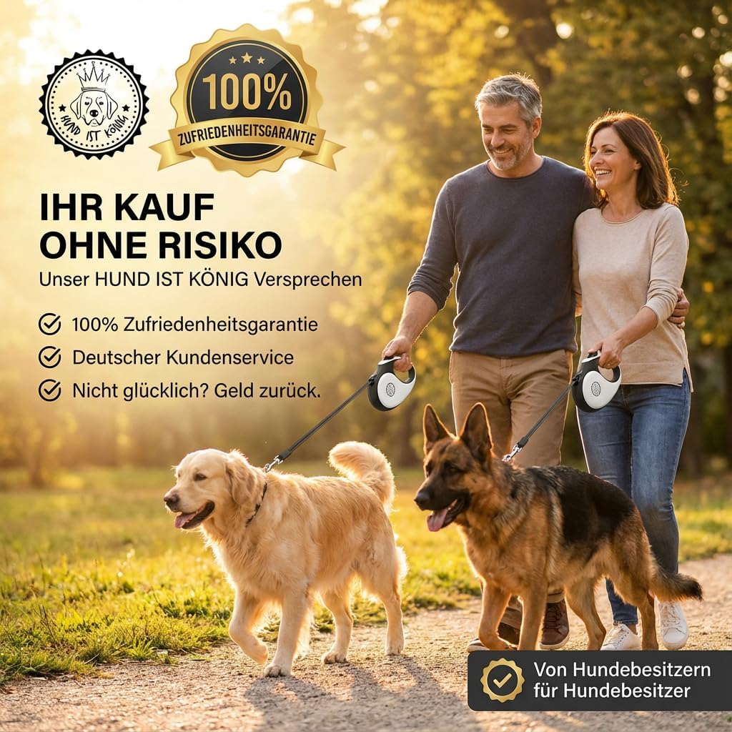 HUND IST KOeNIG ausziehbare Hundeleine 5m-8m bis robuster Griff