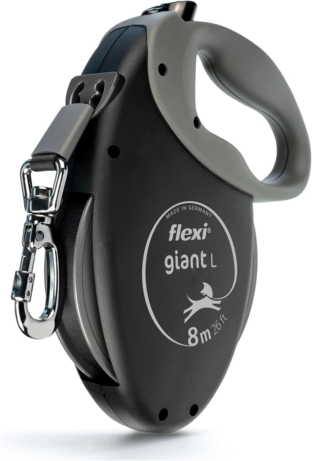 Flexi Giant Plus Leine 8 m L bis 50 kg neonfarbenes Band ergonomische Bremse