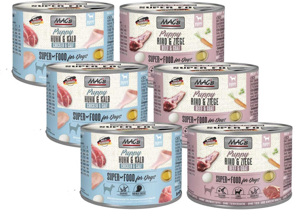 Mac's Dog Nassfutter Insekten 6x180g getreidefrei 35% Insektenprotein verschiede