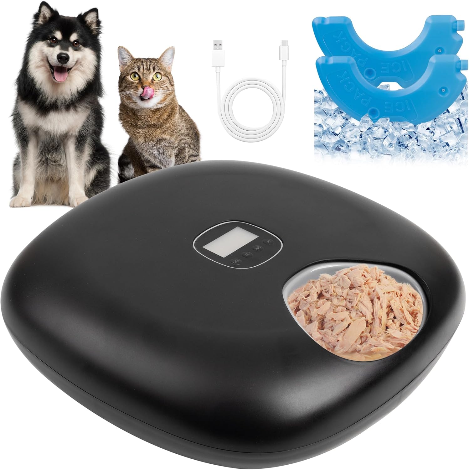 Pet Prime Futterautomat fuer Katzen und Hunde 6 Mahlzeiten 300ml Kuehlfunktion 90
