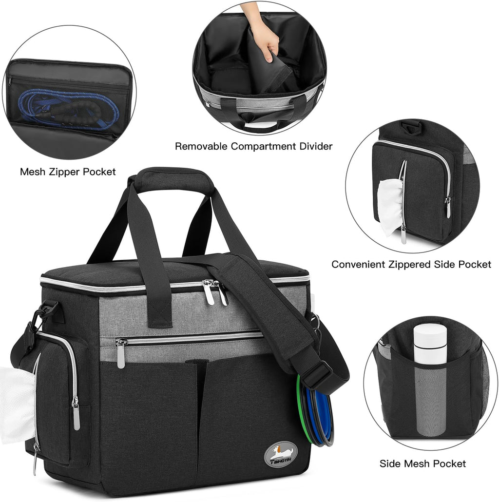 Hundetragetasche Reisetasche Flugzeug geeignet mit 2 Futtertaschen, 2 Napf, Fuett