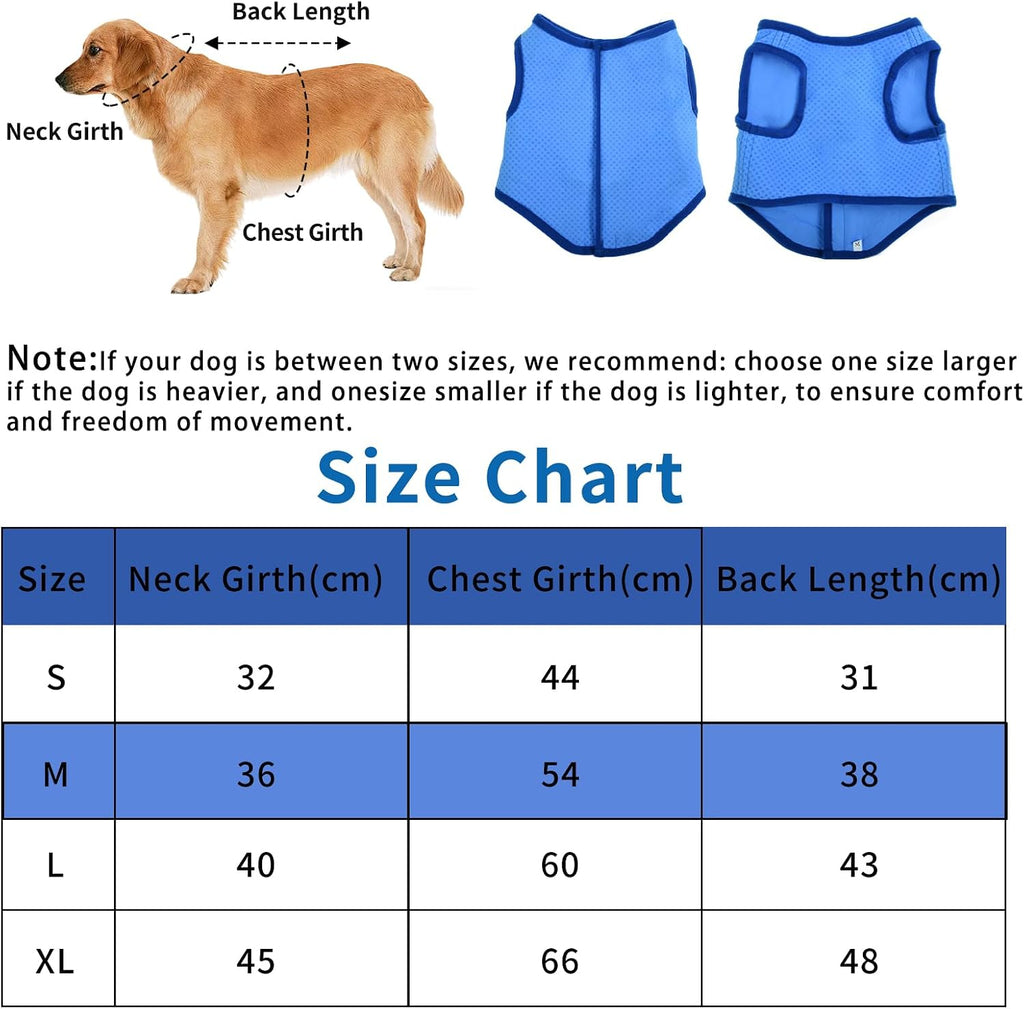 Kuehlweste Hund Sommer kuehlend atmungsaktiv Aermellos Hundemantel Groesse S