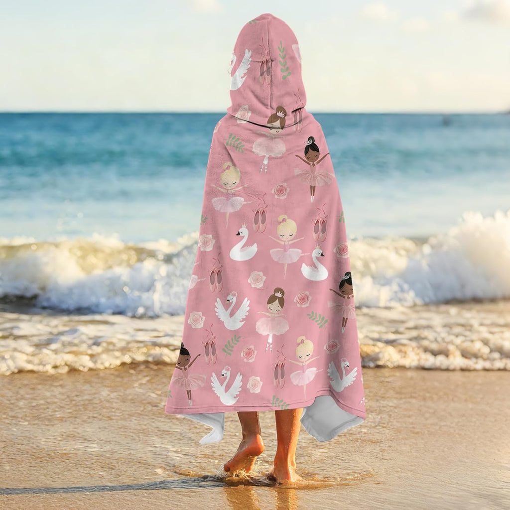Eiscreme Kapuzenponcho Handtuch 130x100 cm Kinder Jungen Maedchen Strand Schwimmb