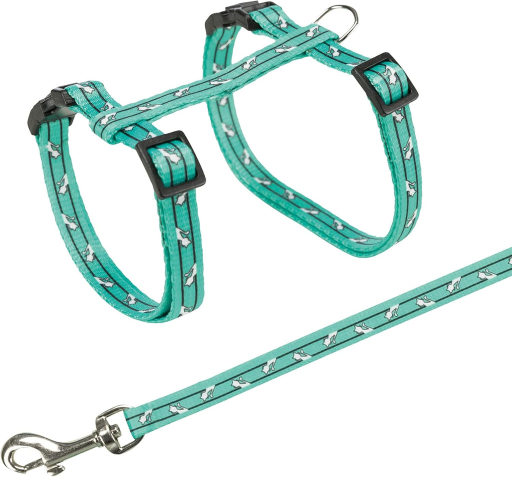 Trixie Katzengeschirr verstellbar 27-45 cm mit 1,2 m Leine Farben Mix