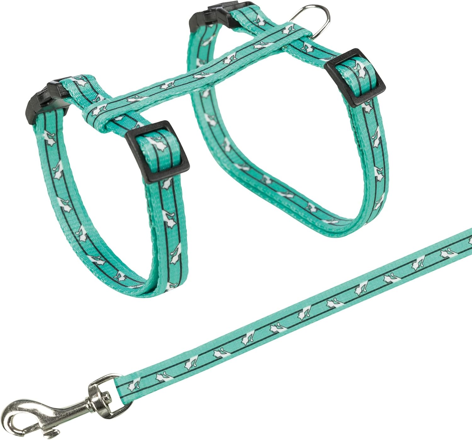 Trixie Katzengeschirr verstellbar 27-45 cm mit 1,2 m Leine Farben Mix