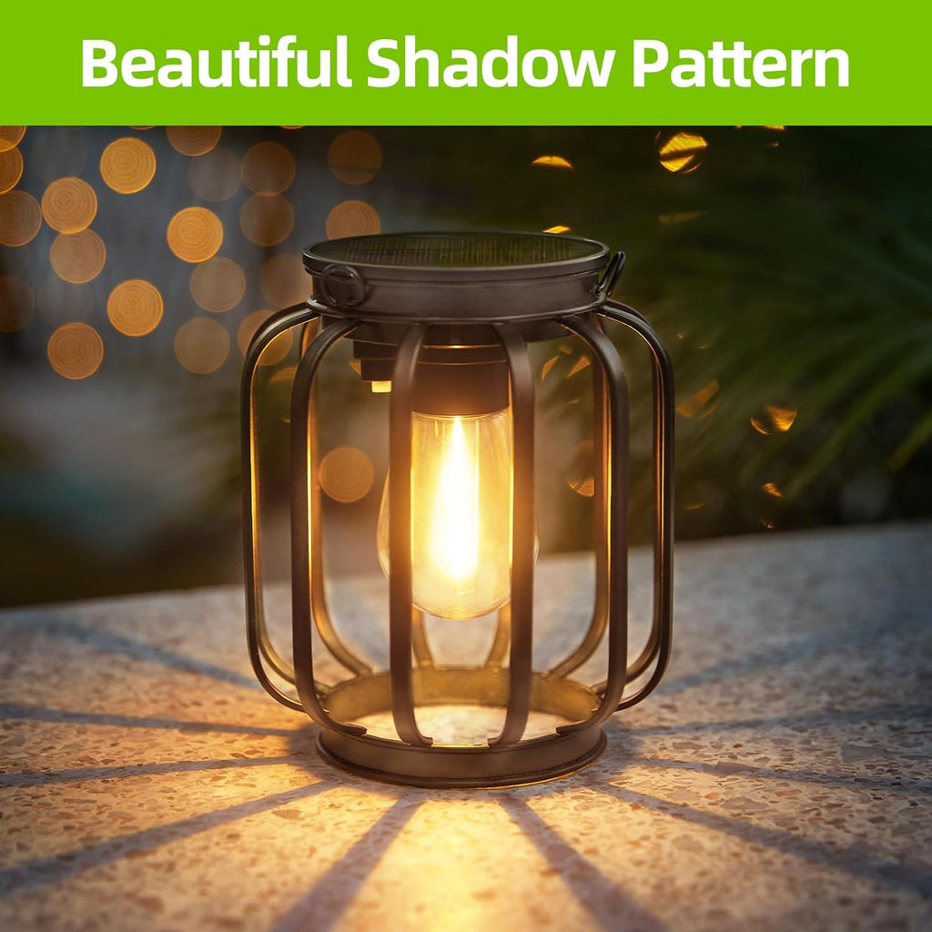 BUCASA Solar Haengelampen Aussen 2er Set LED IP65 Metall Garten Terrasse Balkon