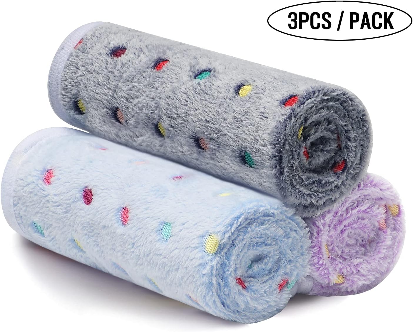 Luciphia Hundedecke 3er Set 40×60 cm weich flauschig Grau 40cm-76cm