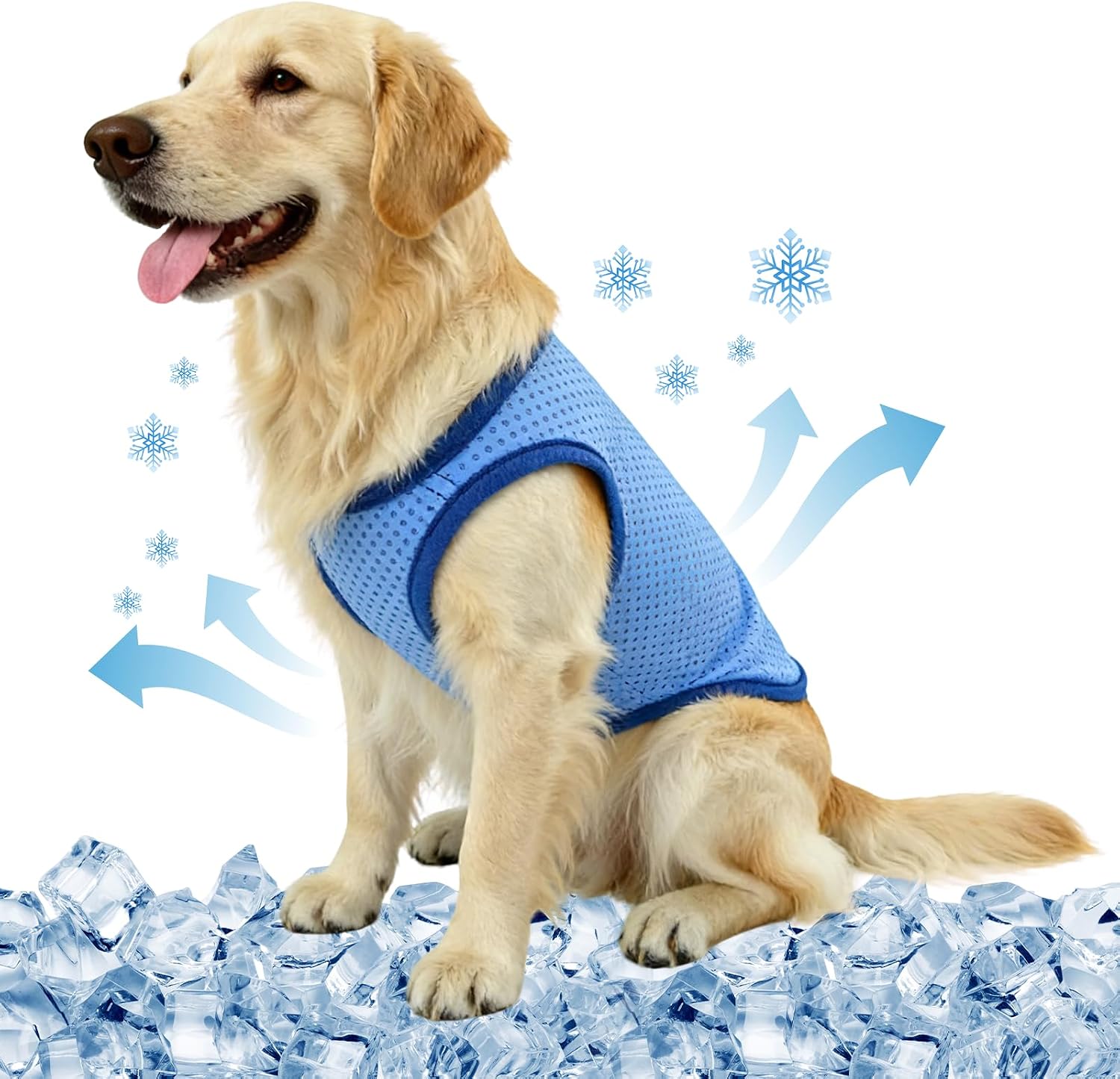 Kuehlweste Hund Sommer kuehlend atmungsaktiv Aermellos Hundemantel Groesse S