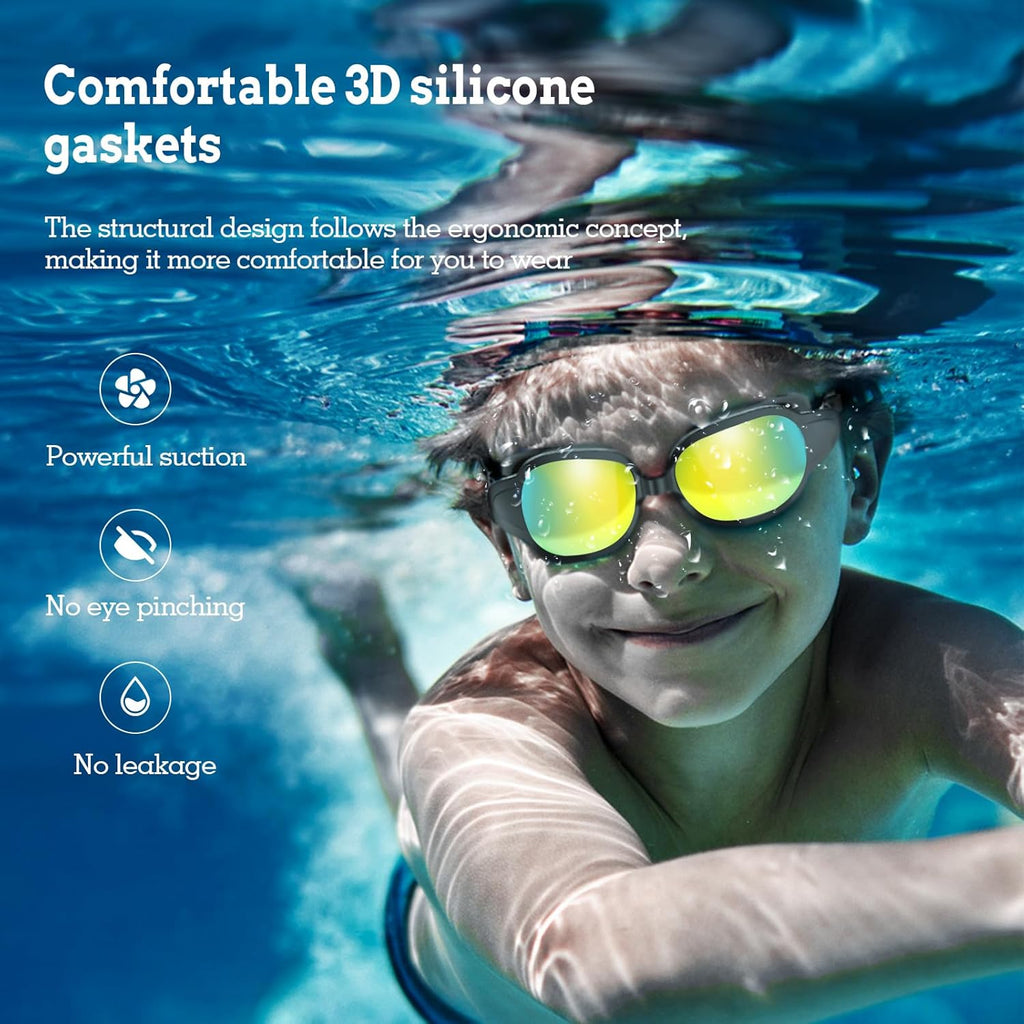Schwimmbrille Unisex Einstellbar Anti-Fog UV-Schutz Wasserdicht