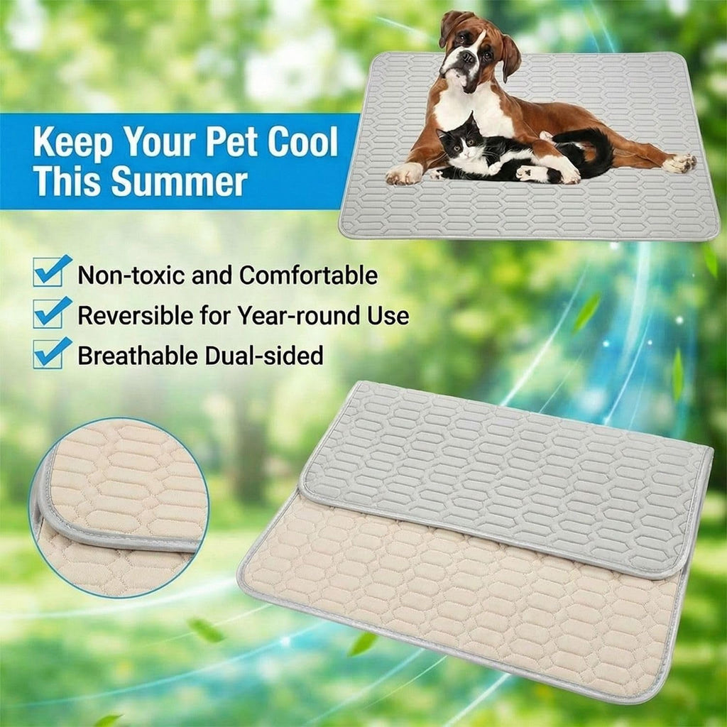 Kuehlmatte Hund 100x70 cm selbstkuehlend faltbar waschbar fuer Auto Zuhause Reise