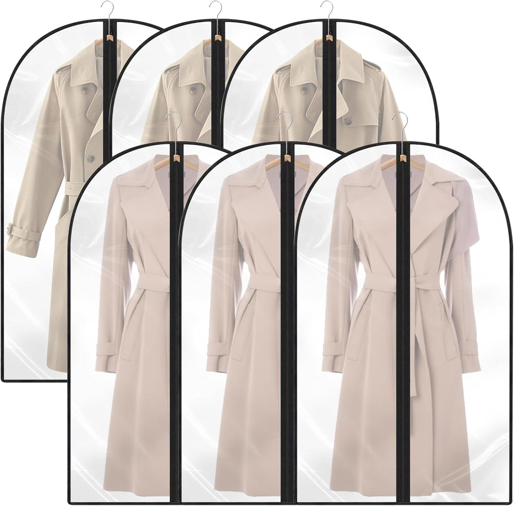 6er Set Kleidersaecke 120x60 cm transparent mit Reissverschluss 80cm-120cm