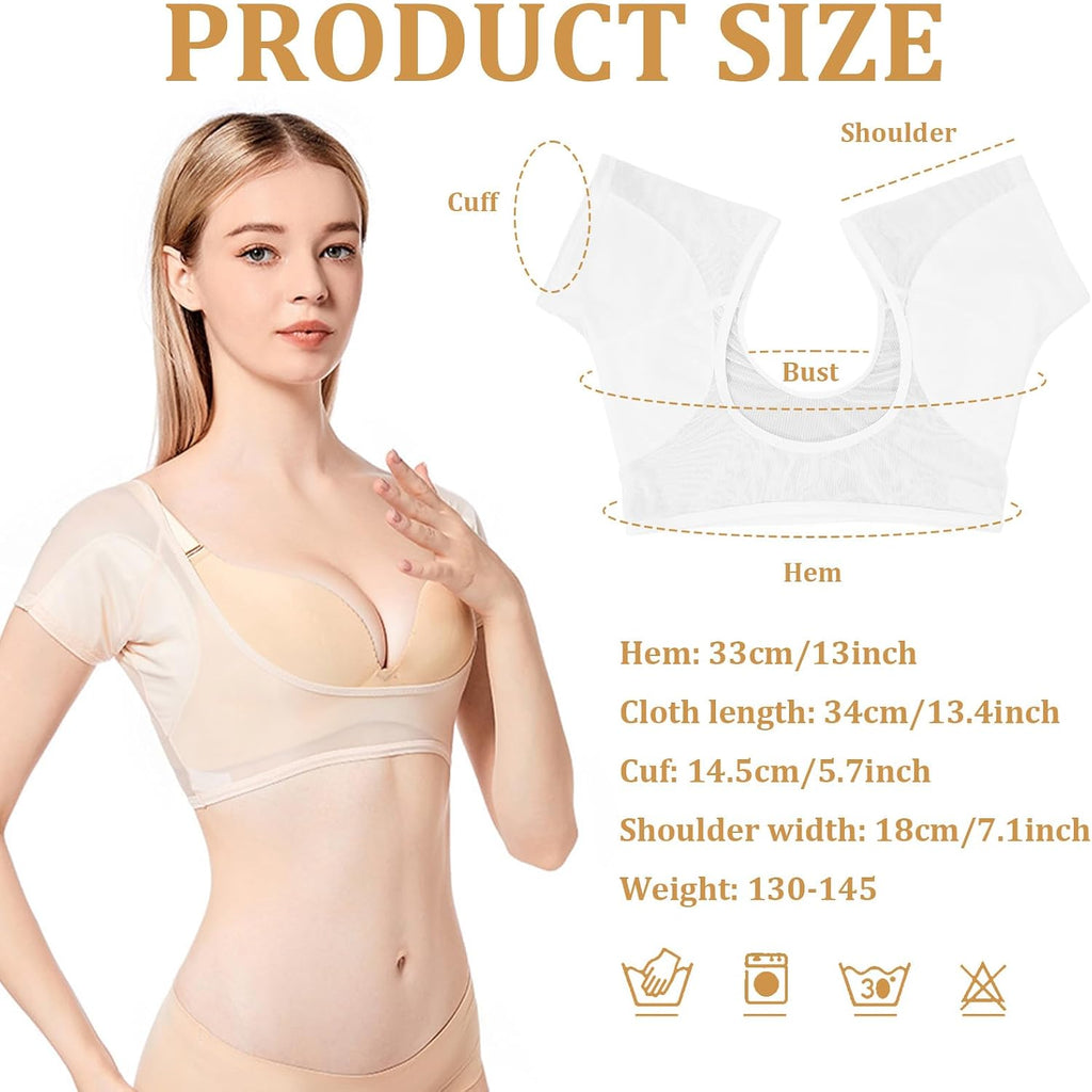 2er Pack Achselpads Damen wiederverwendbar aus Bio-Baumwolle, saugfaehig