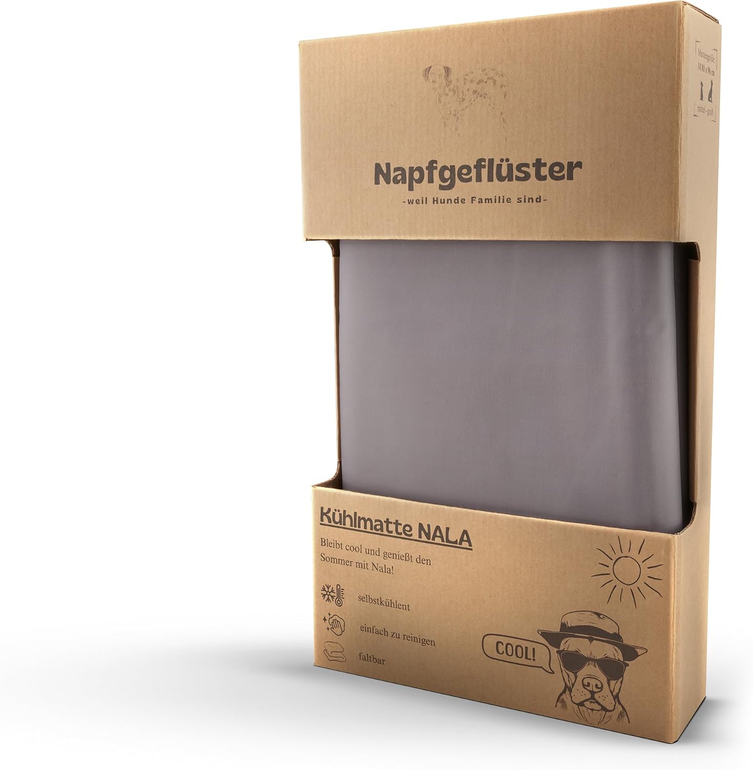 NALA Kuehlmatte fuer Hunde 65cm-81cm selbstkuehlend fuer Zuhause Auto Unterwegs