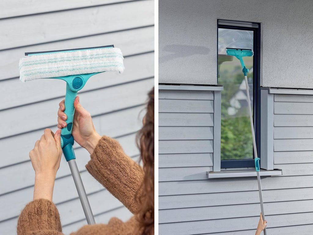 Leifheit Fensterwischer 4in1 Click System Fensterabzieher Glasreiniger
