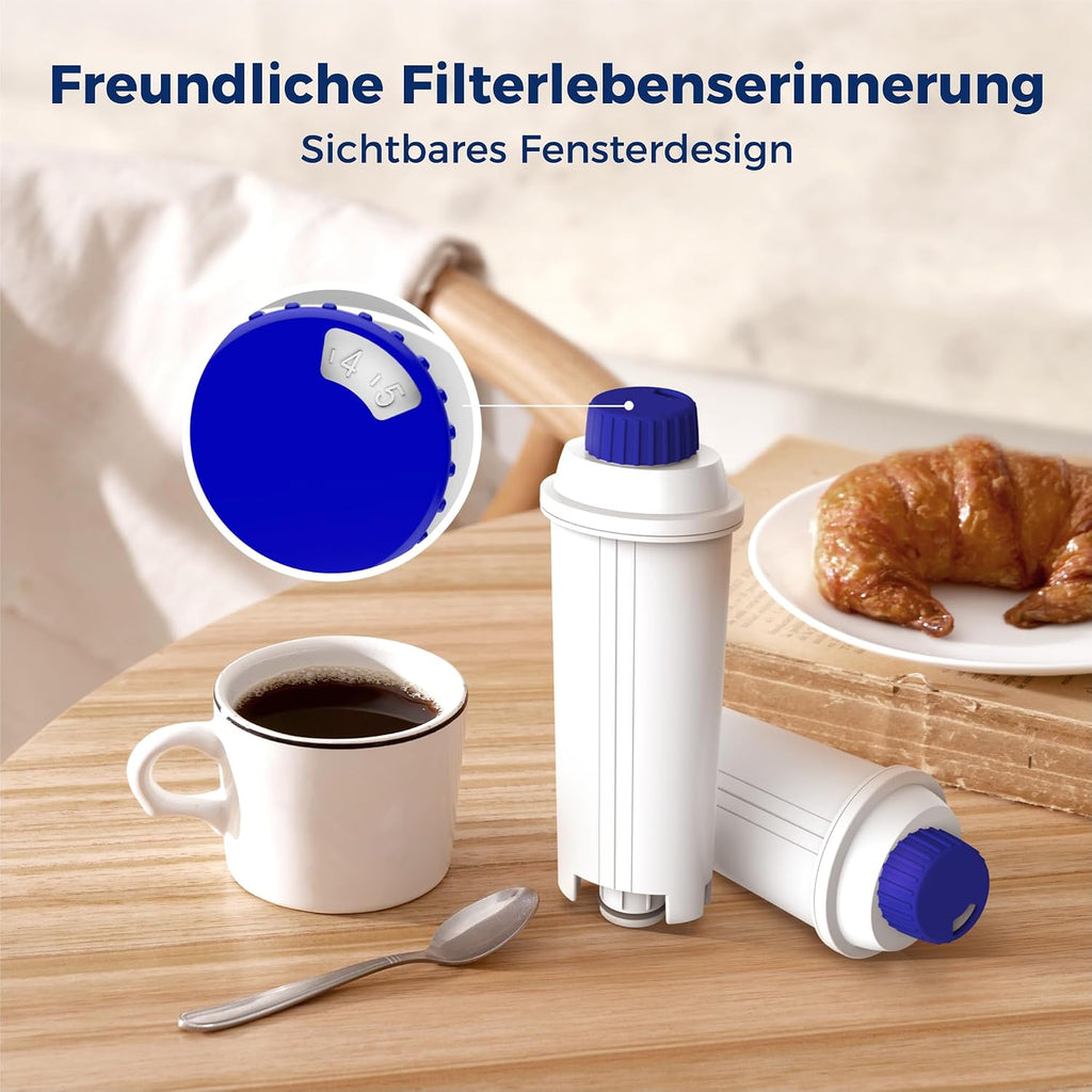 Waterdrop 6x Filterkartusche kompatibel mit De'Longhi DLSC002 Magnifica