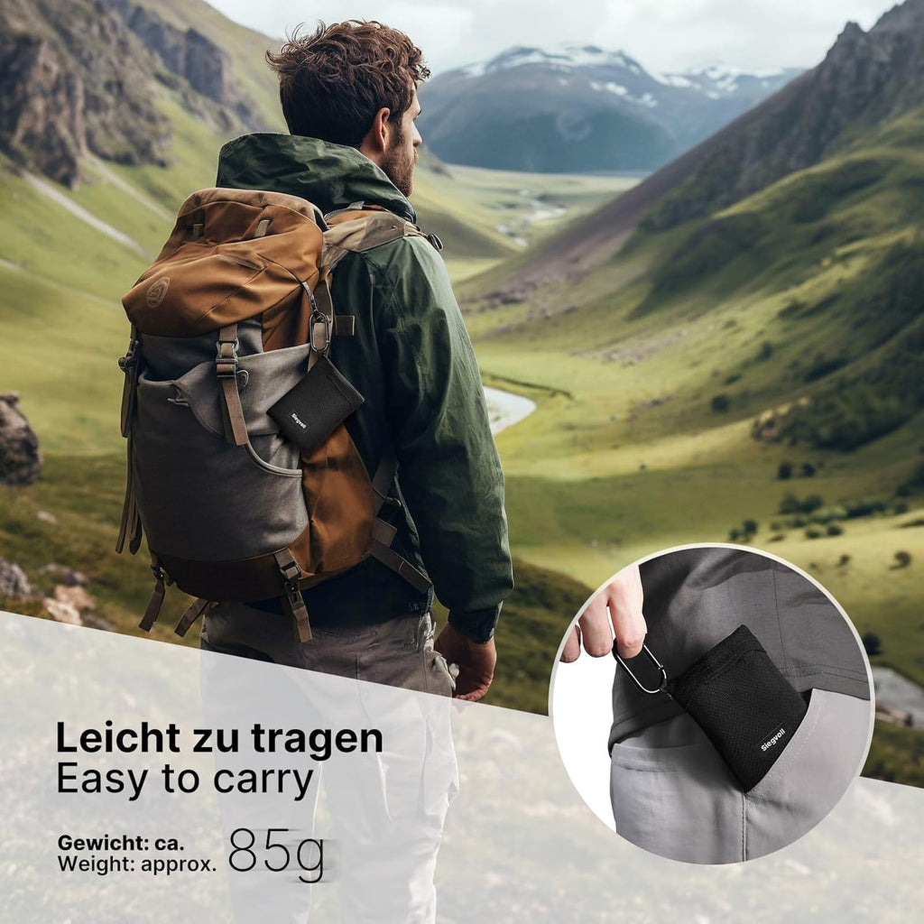 Siegvoll Picknickdecke 110cm-180cm schwarz ultraleicht fuer Personen