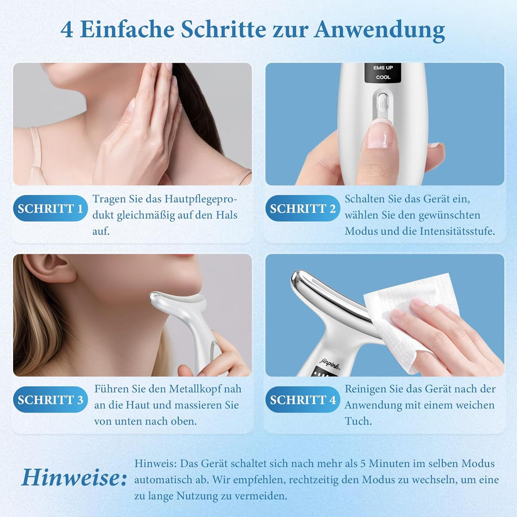 Gua Sha EMS Gesichtsmassagegeraet mit Kaelte Waerme LED Lifting Straffung