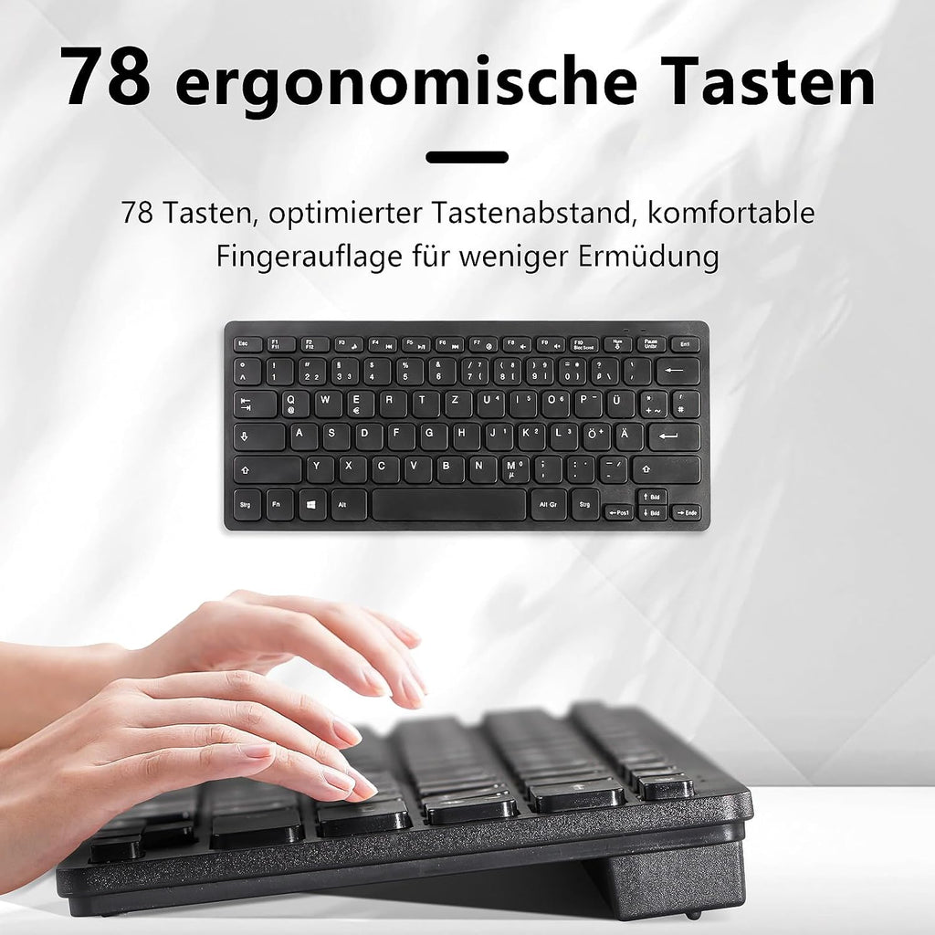 CUQI Mini Tastatur 78 Tasten kabelgebunden USB-A ergonomisch kompakt