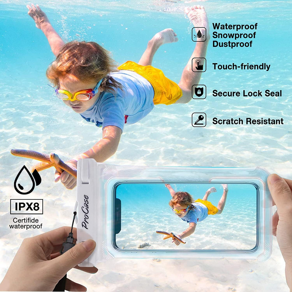 ProCase 2er Set wasserdichte Universal-Handytasche IPX8 bis 7 Zoll