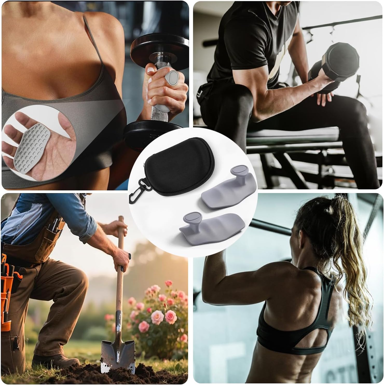 Silikon Griffhilfen Anti-Rutsch ergonomisch fuer Klimmzuege Kraftsport Fitness