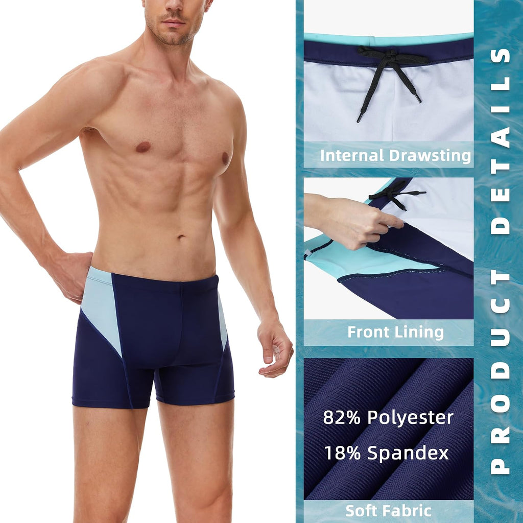 AMZSPORT Herren Badeshorts kurz Enganliegend Schwimmhose S-XXL