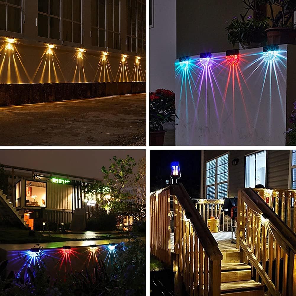 YOFIG Solar Gartenleuchten 4er Set wasserdicht LED Terrasse Stufen 2 Modi