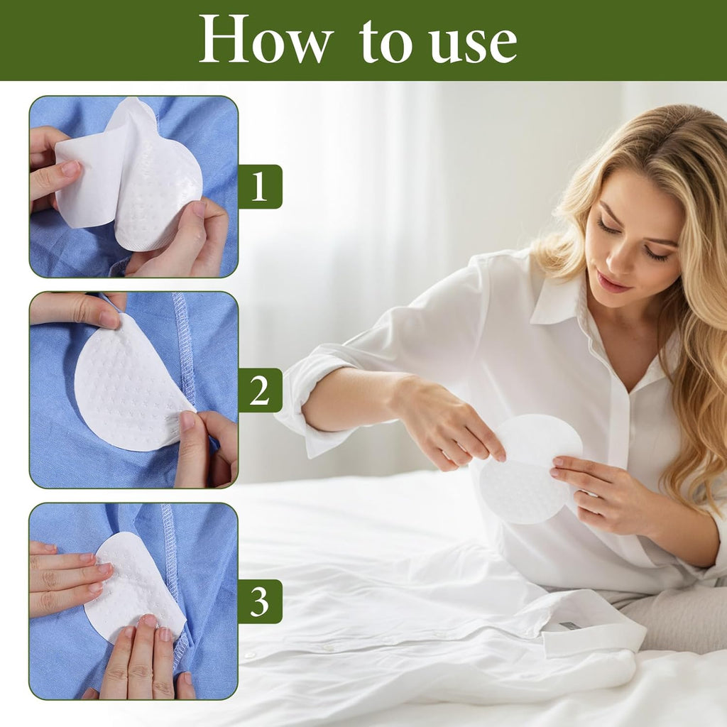 100 Stueck Selbstklebende Achselpads gegen Schweiss - Unsichtbar, Komfortabel