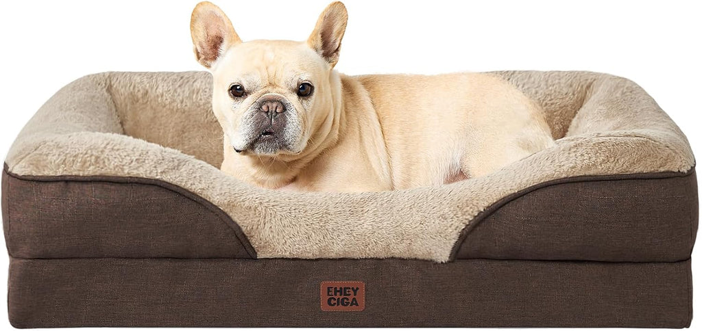 Orthopaedisches Hundebett 91×68×17,5 cm Memory Foam waschbar 16,5cm-19cm
