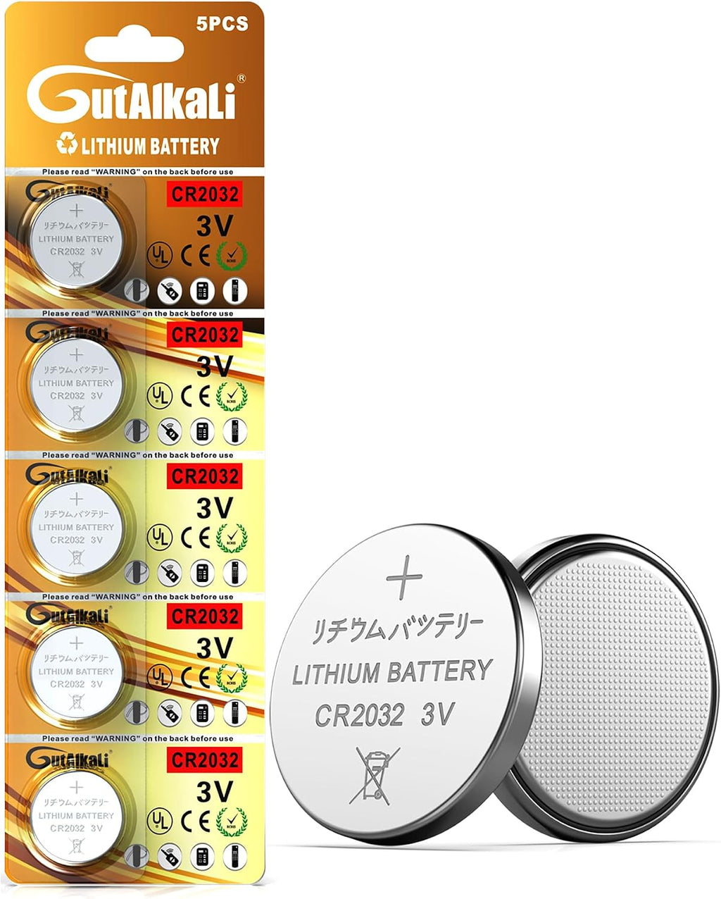 Gutalkali CR2032 20er Pack 3V Lithium Knopfzellen CR 2032