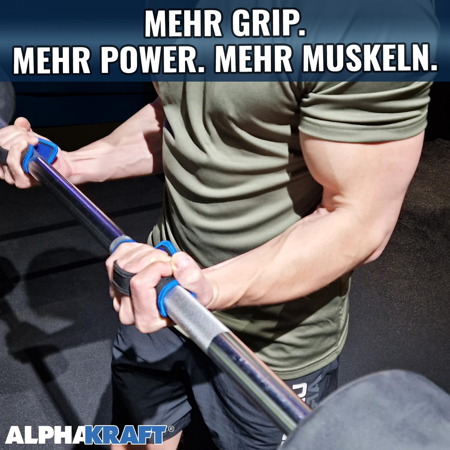 ALPHAKRAFT Griffpolster Neopren 1 Paar rutschfest fuer Kraftsport Training
