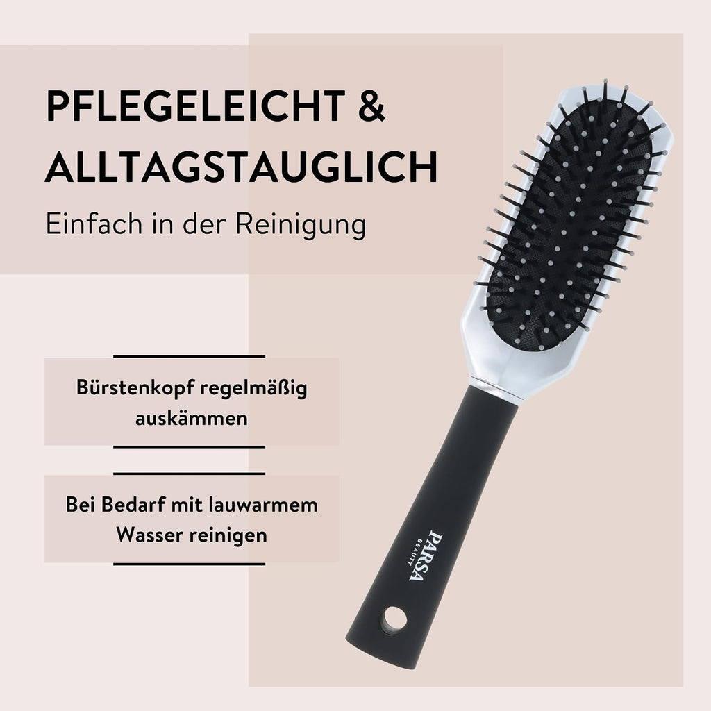 PARSA Beauty Haarbuerste lang schmal schwarz ohne Ziepen