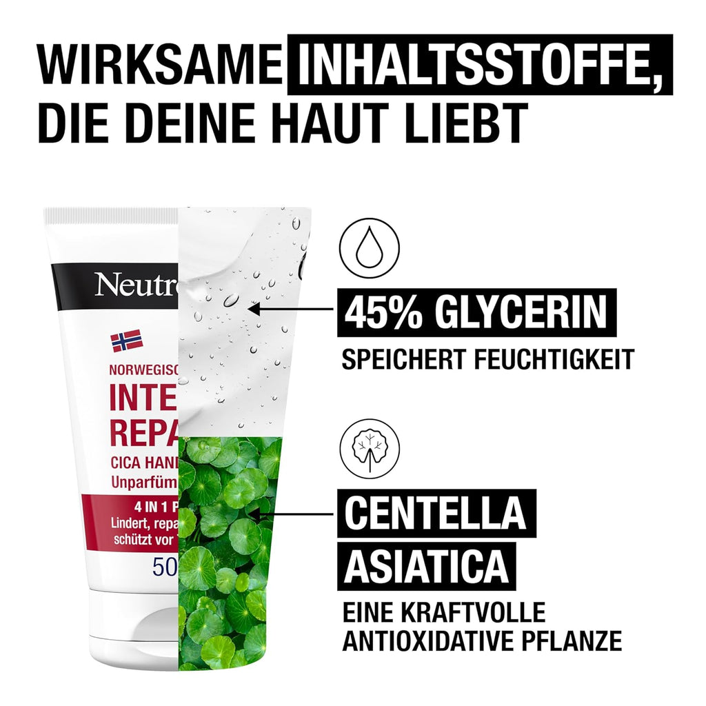 Neutrogena Intense Repair CICA Handcreme fuer sehr trockene Haende