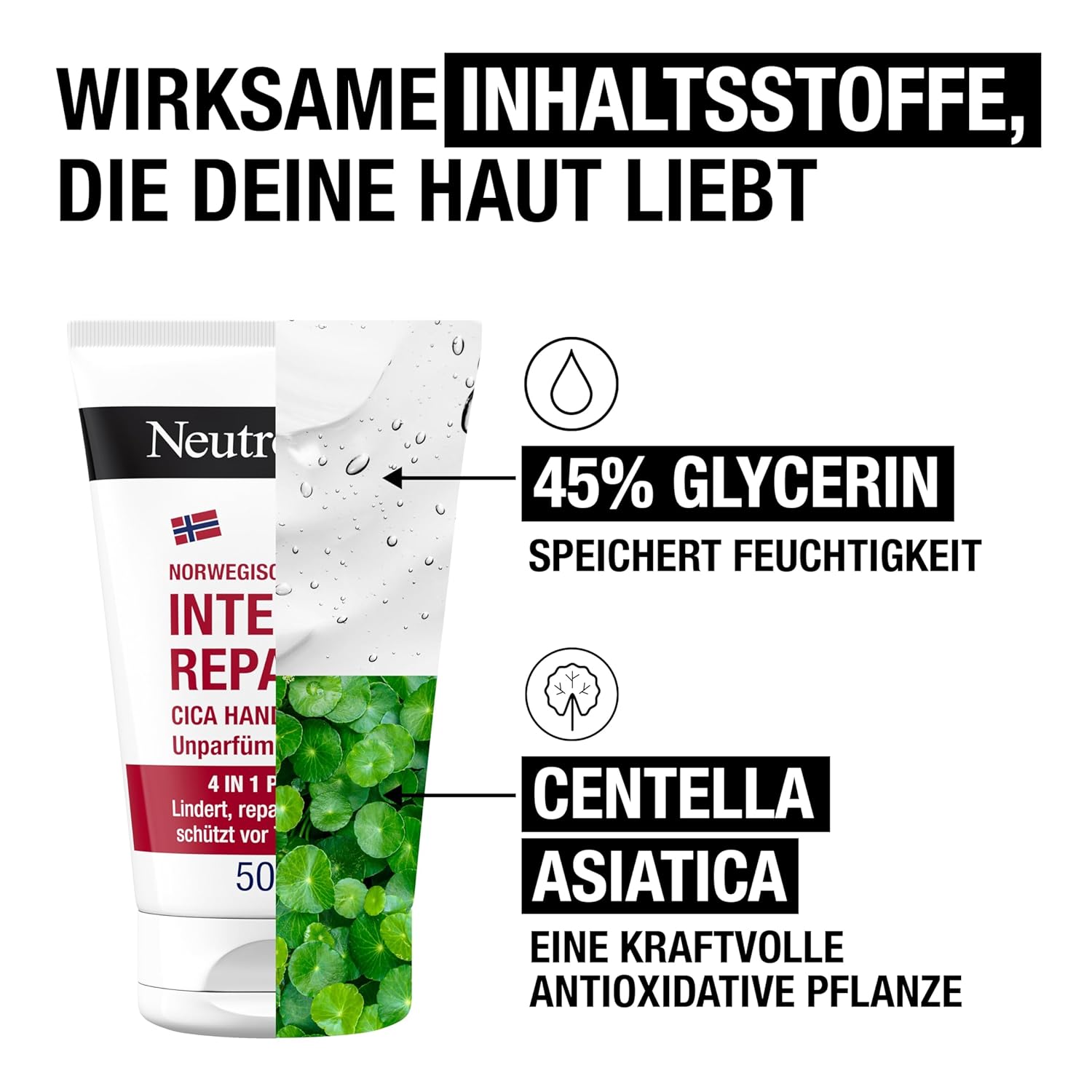 Neutrogena Intense Repair CICA Handcreme fuer sehr trockene Haende
