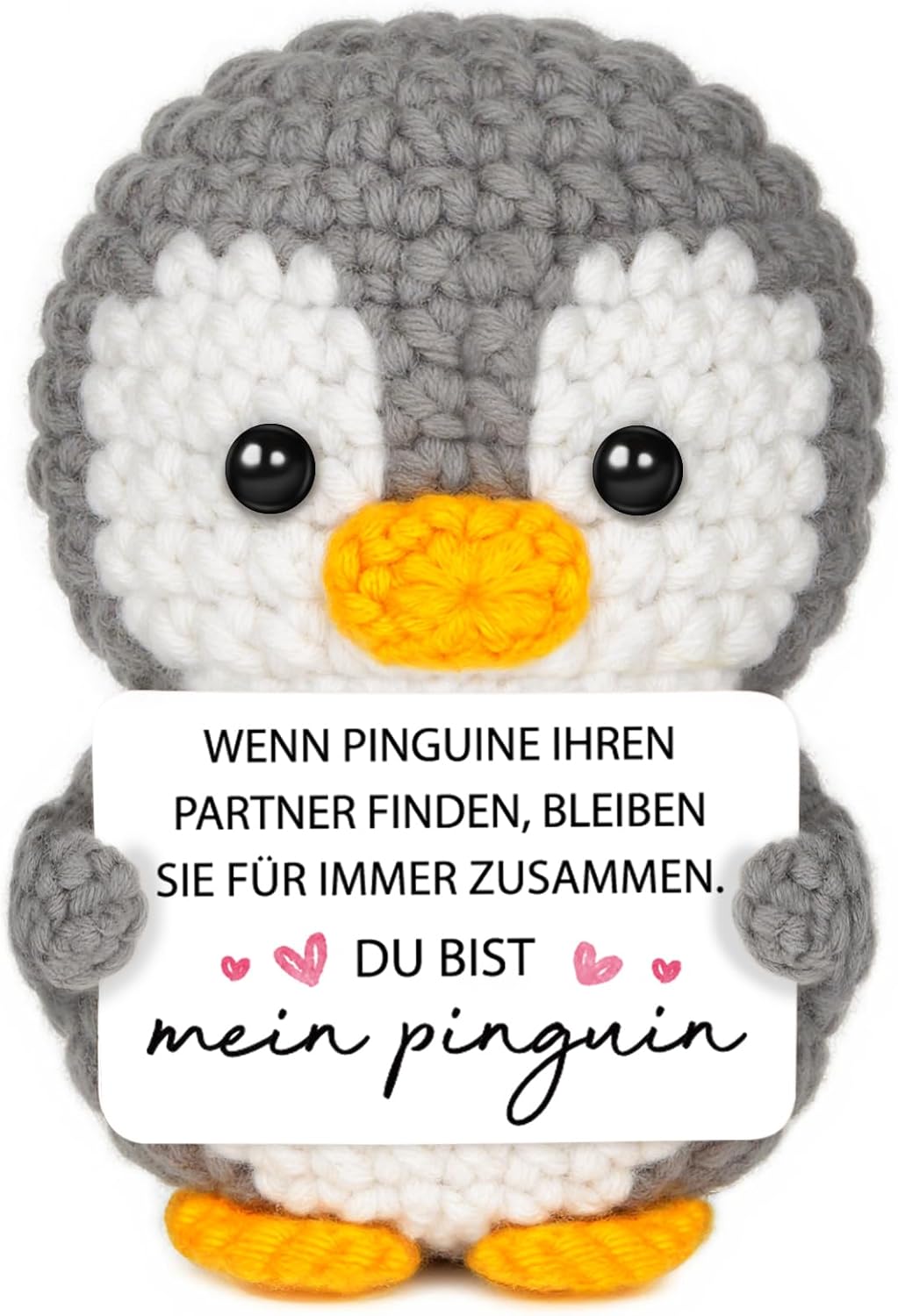 Mini Pinguin Pocket Hug Kuscheltier 'Ich liebe dich' Geschenk Paare