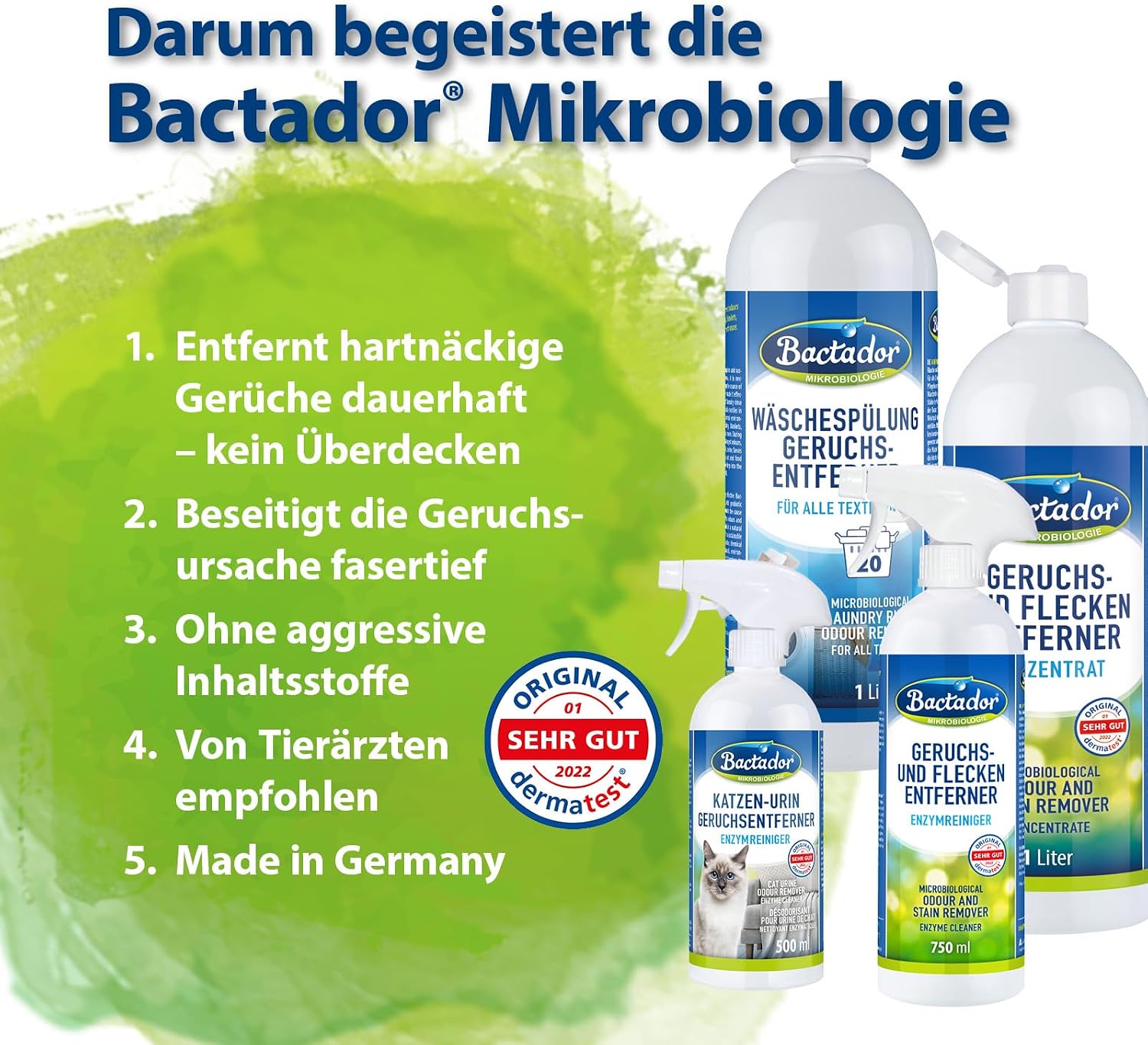 Bactador Enzymreiniger Spray Geruchsentferner fuer Nagerkaefige