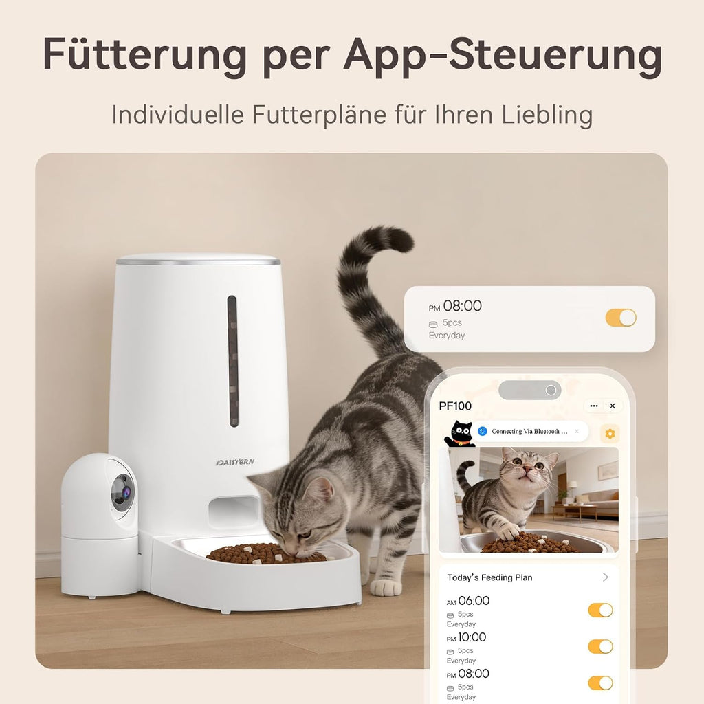 Futterautomat fuer Katze und Hund 4L mit 1080P Kamera Nachtsicht und WLAN