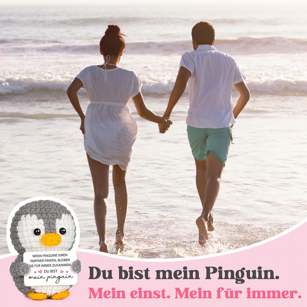 Mini Pinguin Pocket Hug Kuscheltier 'Ich liebe dich' Geschenk Paare