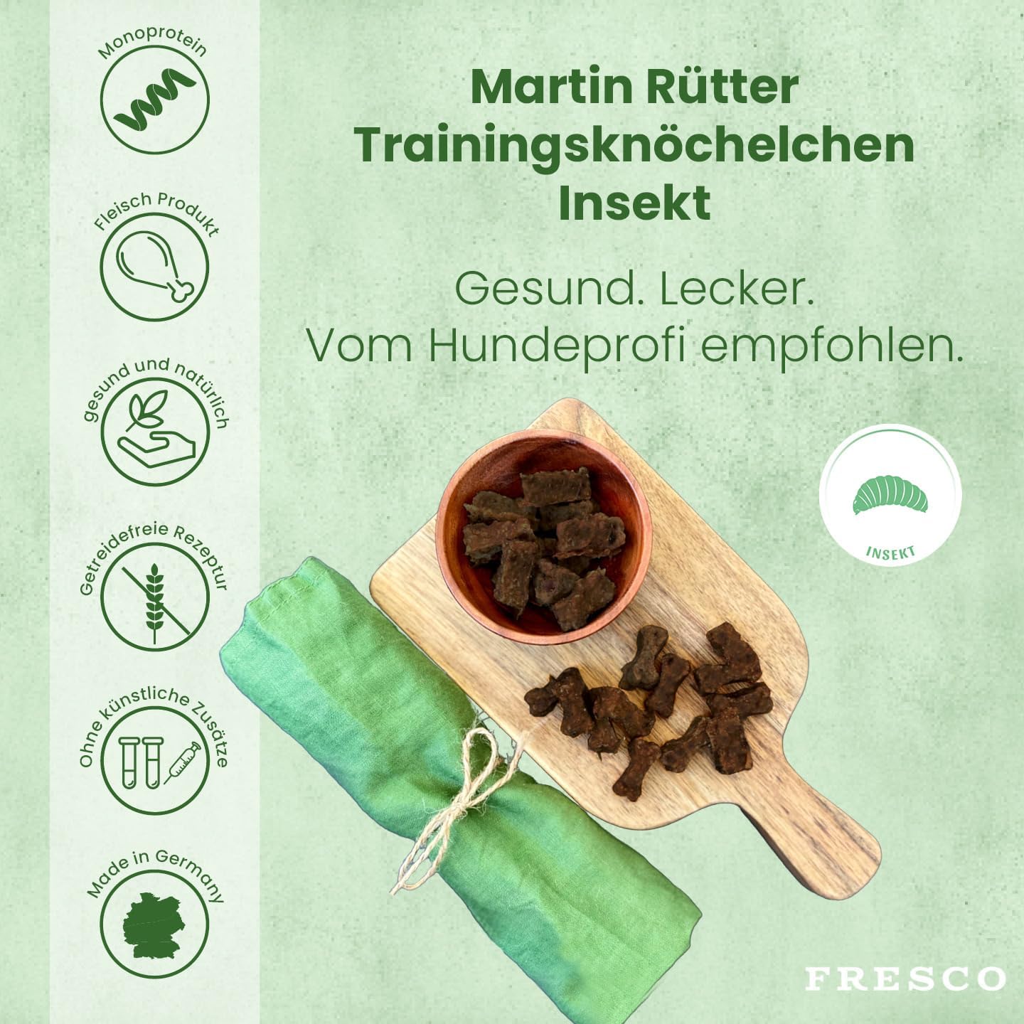 FRESCO Dog Martin Ruetter Trainingsknoechelchen 1 kg Insektenprotein getreidefrei