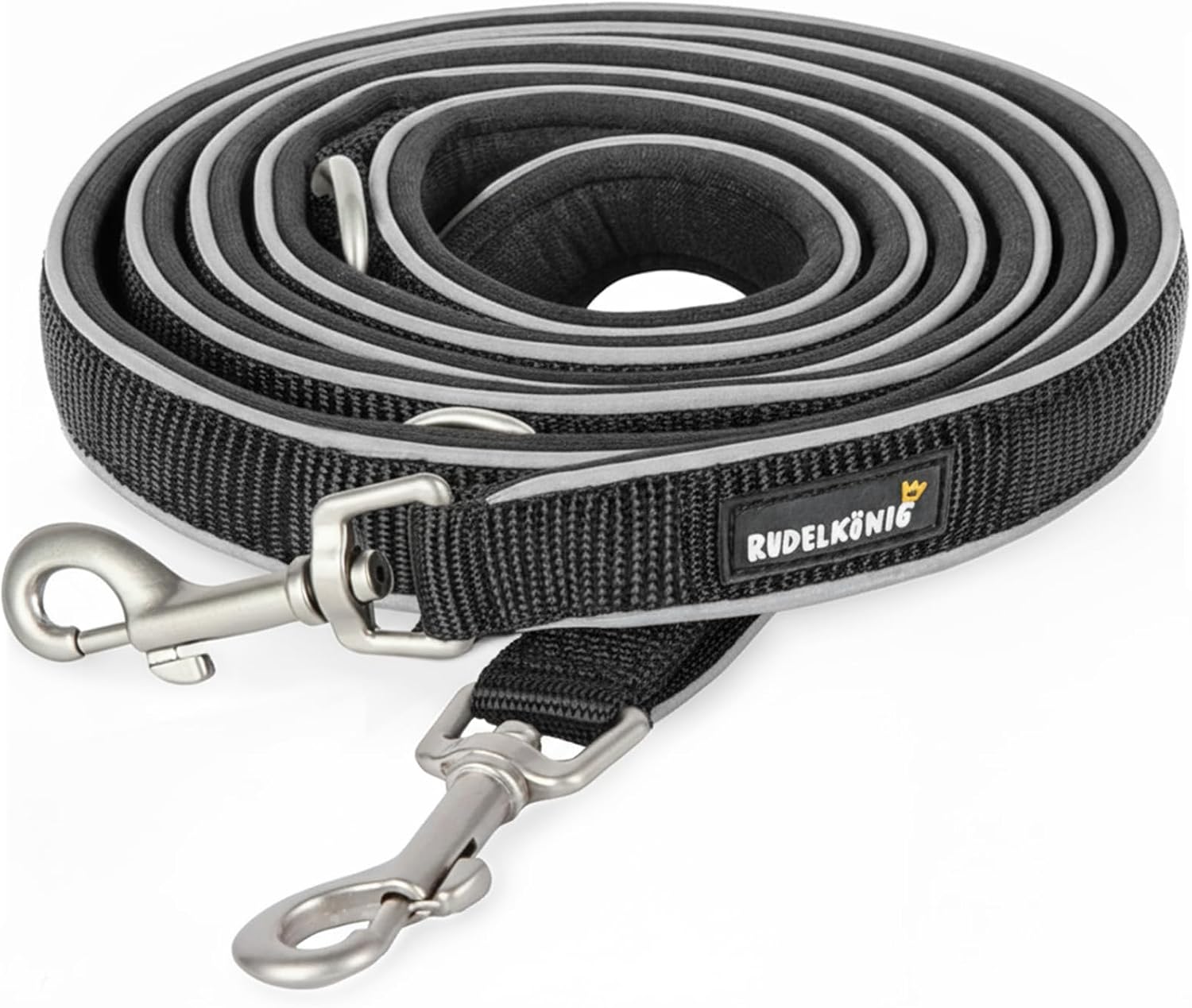 Rudelkoenig Fuehrleine Paola 2,30 m verstellbar reflektierend 1,5cm-2,5cm