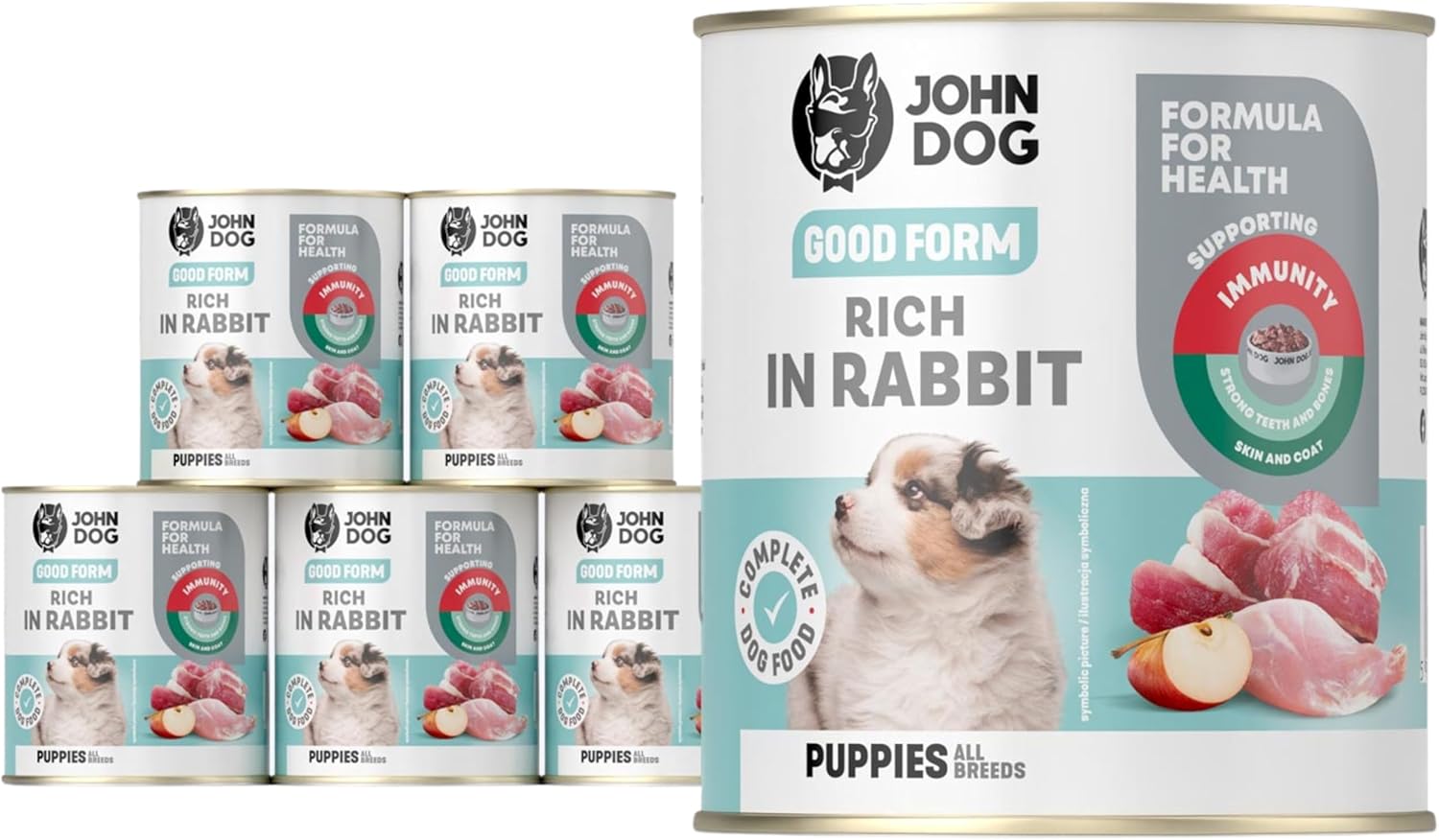 Hundefutter nass Kaninchen getreidefrei 95,7% Fleisch 12x400g verschie