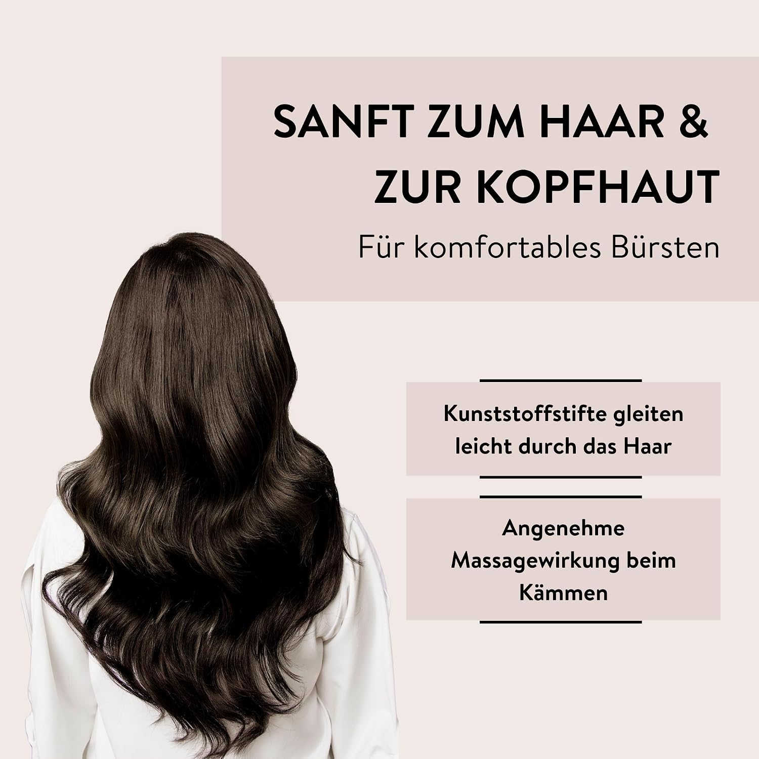 PARSA Beauty Haarbuerste lang schmal schwarz ohne Ziepen